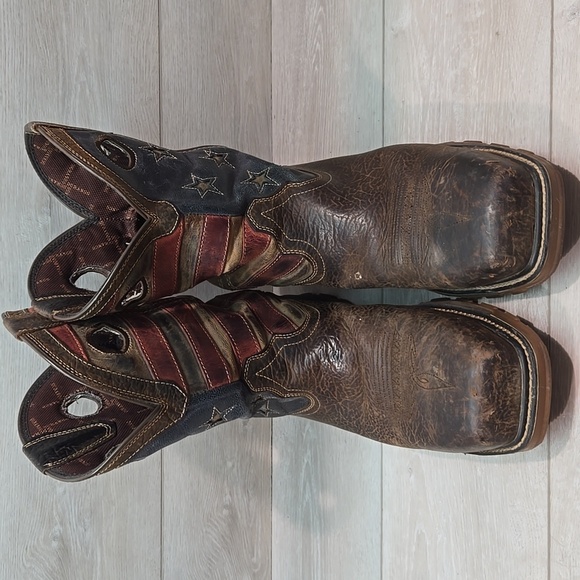 Durango Mens 11"CT WP American Flag Steel Square Toe Star Cowboy Boots Shoes 13W - Picture 3 of 14